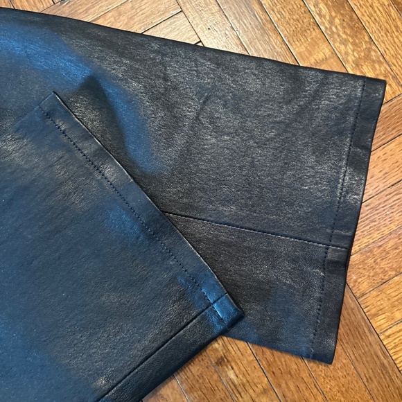 Vince Black Stretch Leather Leggings M EUC - Picture 7 of 9